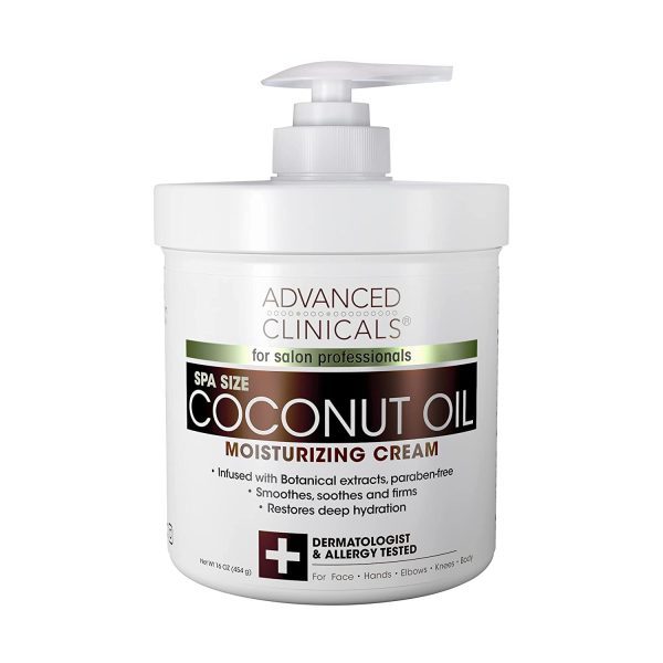 Advanced Clinicals Coconut Oil Moisturizing Cream 16 Oz