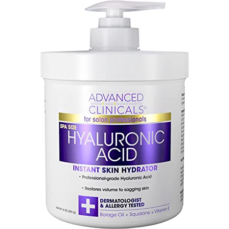 Advanced Clinicals Hyaluronic Acid Anti-Aging Face & Body Cream 16 oz